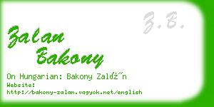 zalan bakony business card